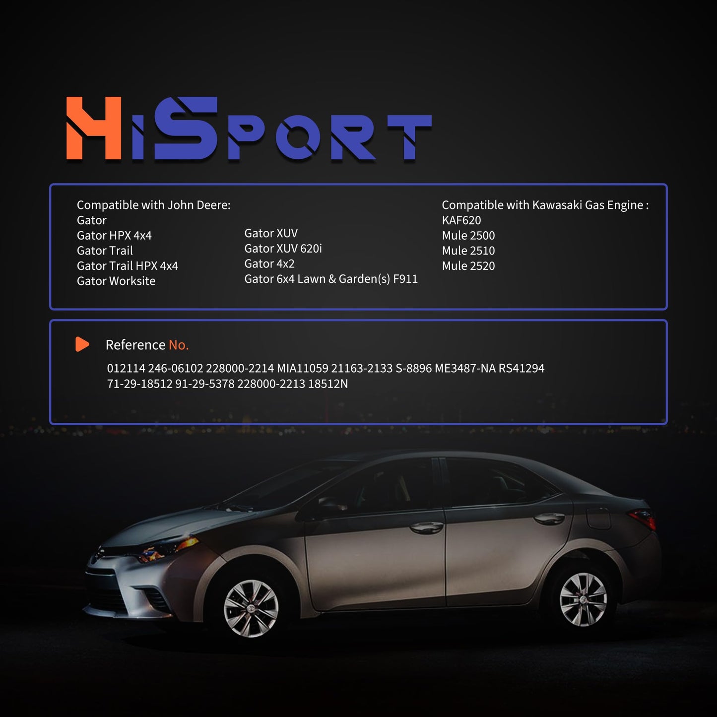 HiSport 21163-2118 Starter Motor 12V 0.6Kw 9-Tooth - Compatible with John Deere Gator XUV 620i 4x4 Gator XUV 625i 4x4 Compatible with Kawasaki KAF620 Mule 2500 KAF620 Mule 2510 KAF620 Mule 2520