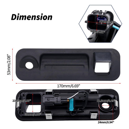 HiSport 81260-C1010 Rear Outside Trunk Lid Lock Handle Compatible with Hyundai Sonata 2015 2016 2017 with Rear Camera Hole Replacement for 81260C1010 Rear Tail Gate Trunk Hatch Release Handle Button