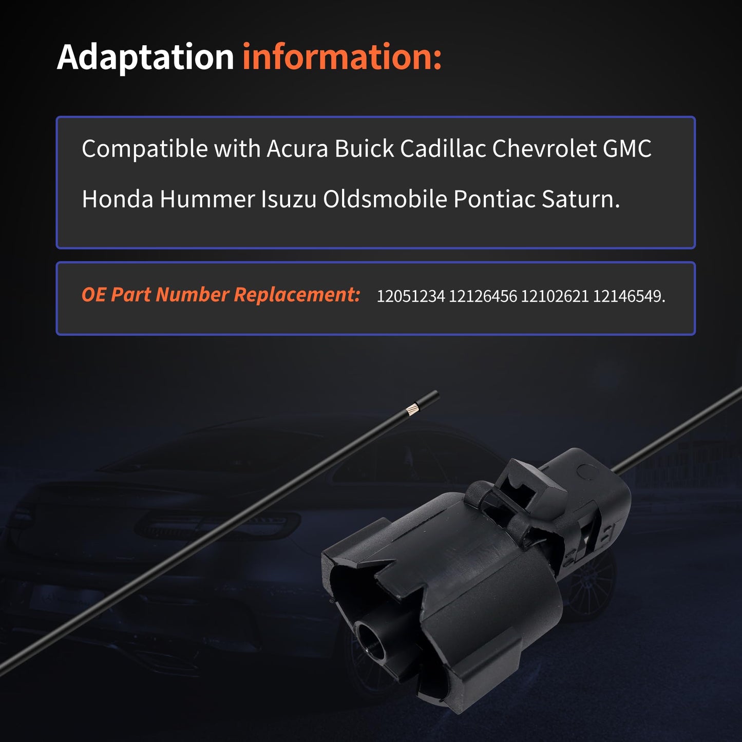 HiSport Knock Detonation Sensor Connector Wiring Harnesses 12051234 12126456 12102621 12146549 Compatible with Acura Buick Cadillac Chevrolet GMC Honda Hummer Isuzu Oldsmobile Pontiac Saturn