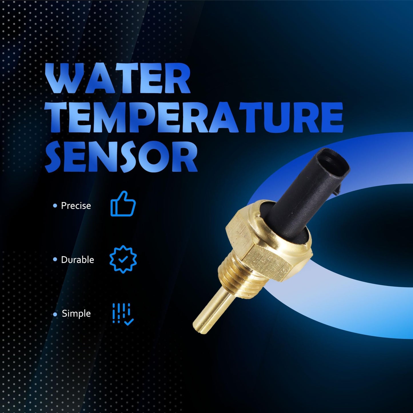 HiSport Engine Coolant Temperature Sensor - Compatible with Cadillac CT5 CT6 Escalade Chevrolet Camaro Corvettle Cruze GMC Sierra 1500 2500 3500 Terrain Replaces 25186240