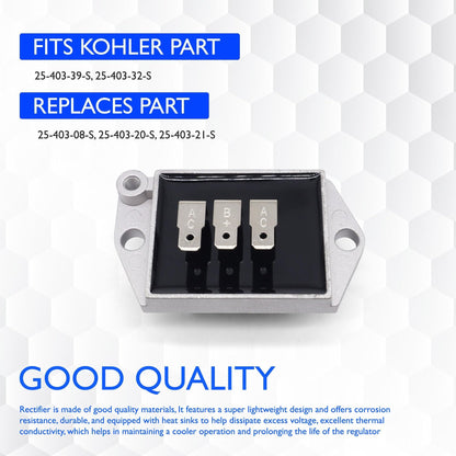 HiSport 25-403-39-S Voltage Regulator Rectifier - Compatible with Kohler CH730-0165 CH730-0170 ECV740 ECH749 64569 62570 Replaces 25-403-32-S 25-403-05-S