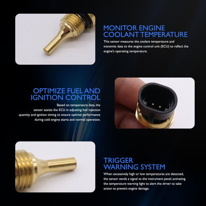 HiSport 4954905 Engine Coolant Temperature Sensor - Compatible with Dodge Ram 2500 Pickup 2004-2010 Ram 2500 2011-2024 3500 2011-2024 Replaces 4088750 5011852AA 3865346 3096153