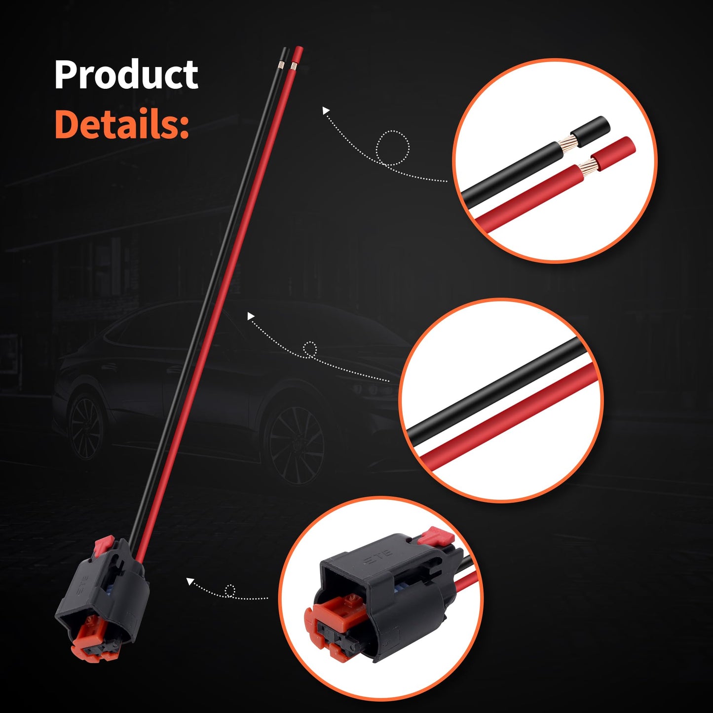 HiSport 19149296 ABS Wheel Speed Sensor Connector Wiring Harnesses Compatible with BMW Chevrolet Infiniti Benz Volvo, 05083213AA 5083213AA S-1686