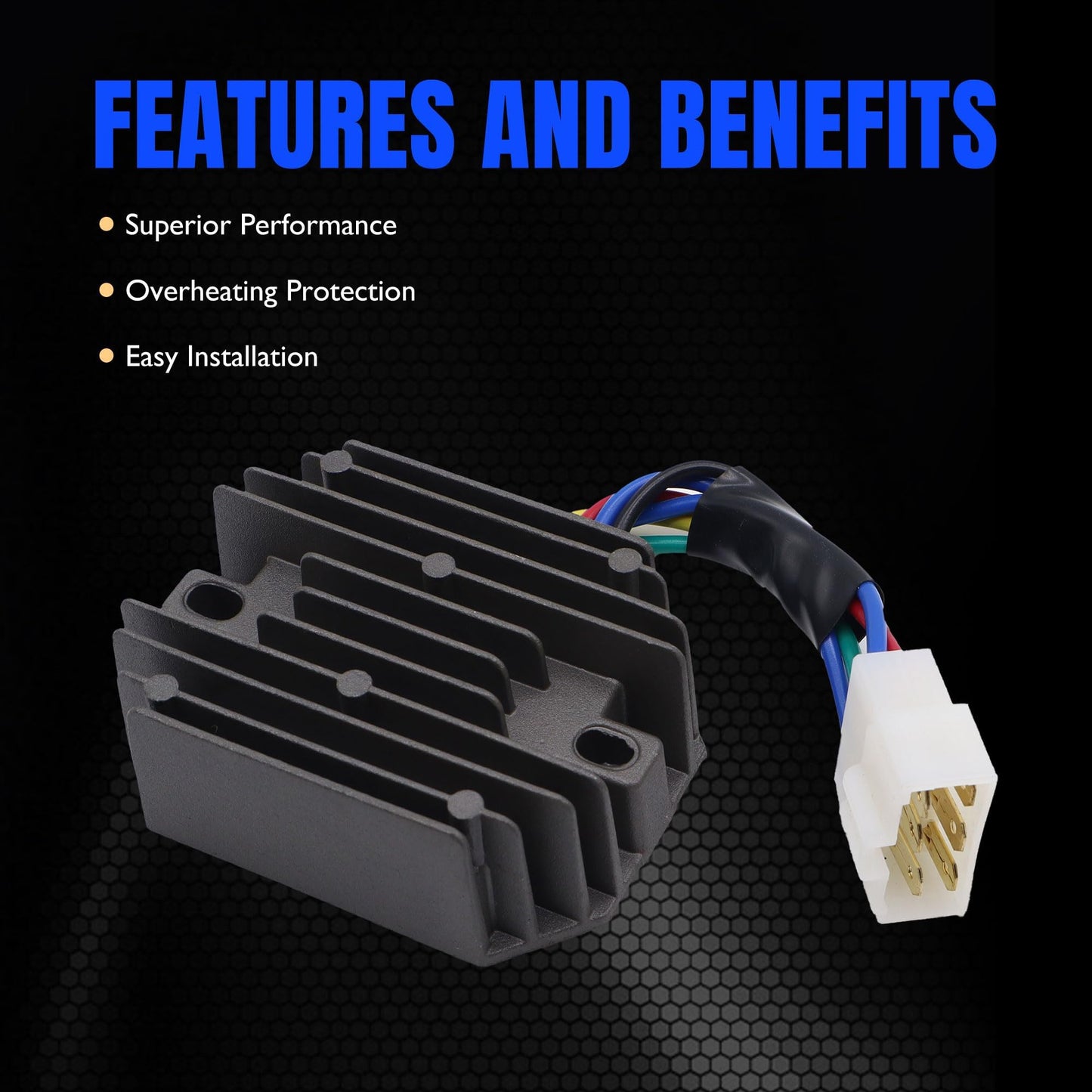 HiSport 15351-64600 Voltage Regulator Rectifier Compatible with Kubota: B1550D, B1550E, B1550HSTD, B1550HSTE;John Deere: 650, 750;Yanmar: 1510, 1601, 1610, 1702, 1720, 1802, 1810, 1820, YM2310, YM2402