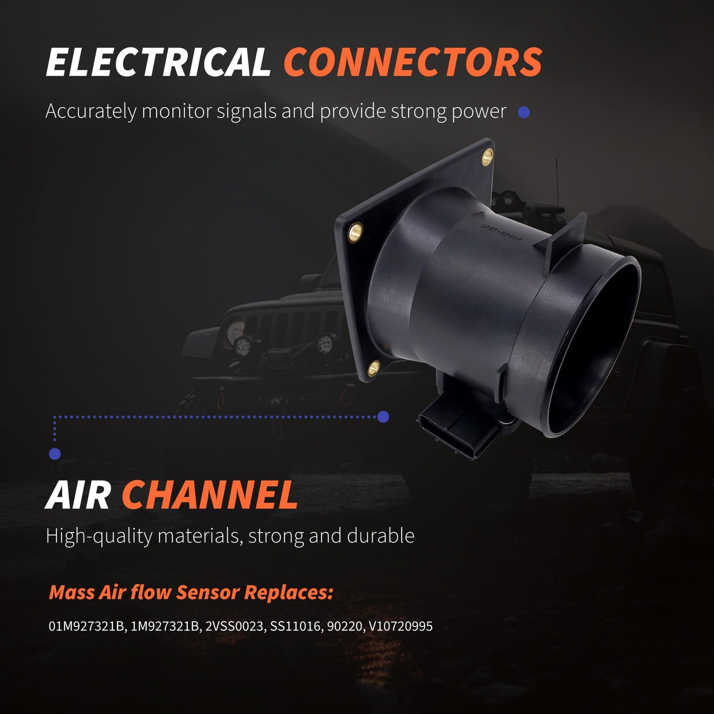 HiSport Mass Air Flow Sensor - Compatible with Ford F-150 F-250 1998-2003 F-350 F-450 F-550 Super Duty 1999-2001 Lincoln Replaces F8DZ-12B579-BA F8DZ12B579BA XL3Z-12B579-BBRM XL3Z12B579BBRM