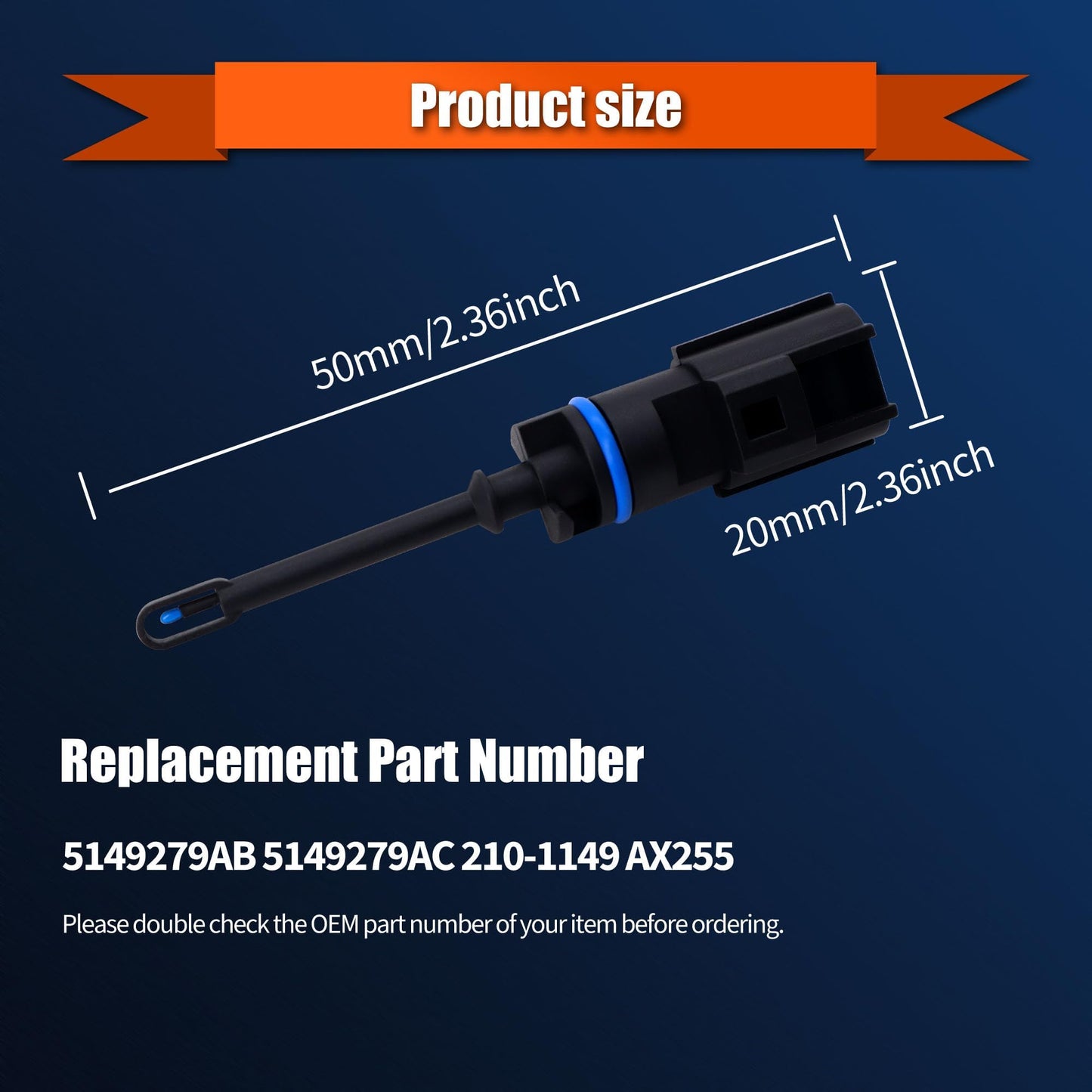 HiSport 5149279AC Air Charge Intake Temperature IAT Sensor Compatible with Chrysler 300 Dodge Challenger Dart Durango Fiat 500X Jeep Cherokee Compass Ram 1500 1500 Classic 2500 3500 ProMaster City