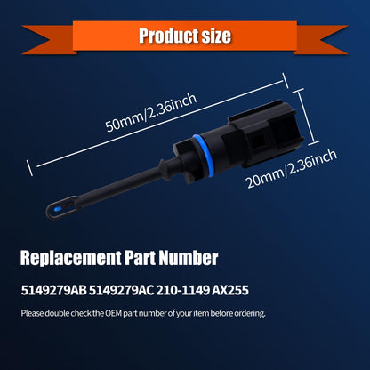 HiSport 5149279AC Air Charge Intake Temperature IAT Sensor Compatible with Chrysler 300 Dodge Challenger Dart Durango Fiat 500X Jeep Cherokee Compass Ram 1500 1500 Classic 2500 3500 ProMaster City