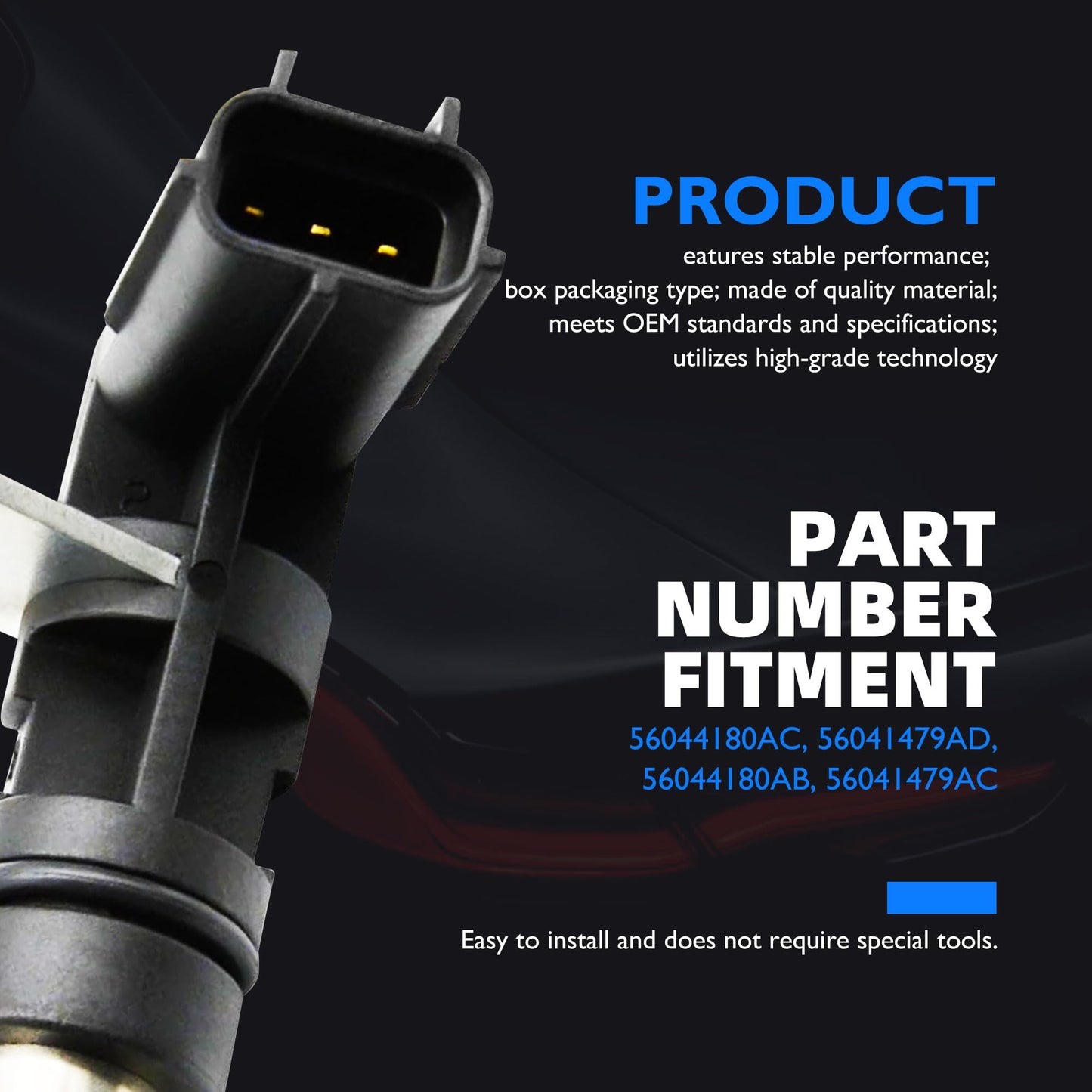 HiSport 56041479AC Crankshaft Position Sensor Compatible with Dodge Dakota 2004-2010, Durango Nitro Ram 1500 Pickup, Jeep Commander Grand Cherokee Liberty, Mitsubishi Raider, Ram 1500 Dakota