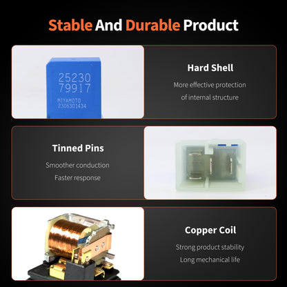 HiSport 4 Pin Car Motor Relay 25230-79917 Compatible with Chevrolet City Express & Nissan 350z 370z Altima Armada Cube Frontier Gt-R Juke & Infiniti