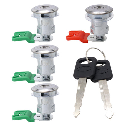 HiSport Door Locks Cylinder Lock Set 4 Keyed DL5886 703369 597638 Compatible with Ford Econoline Van/E-150/E-250/ E-350 1997-2018, Front, Side, Rear Door Lock Kit