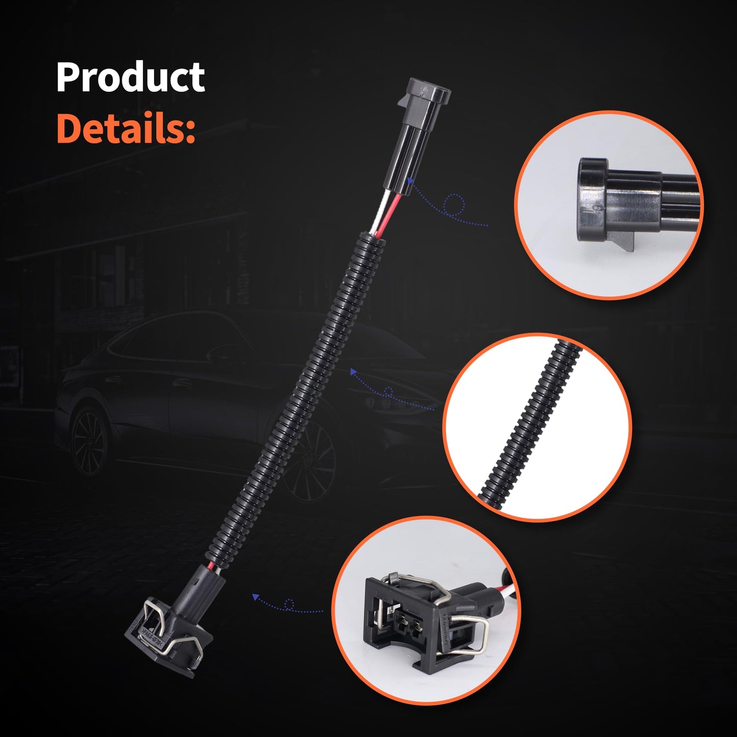 HiSport Fuel Injector Connectors Adapters Compatible with Delphi Wire Harness to EV1 LQ4 LQ9 4.8 5.3 6.0