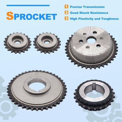 HiSport 9-4201S Timing Chain Component Kit - Compatible with Chevrolet Cavalier Classic Cobalt HHR Malibu, Oldsmobile Alero, Pontiac G5 Grand Am Sunfire, Saturn ION L Sedan L300 LS Sedan LW Wagon VUE
