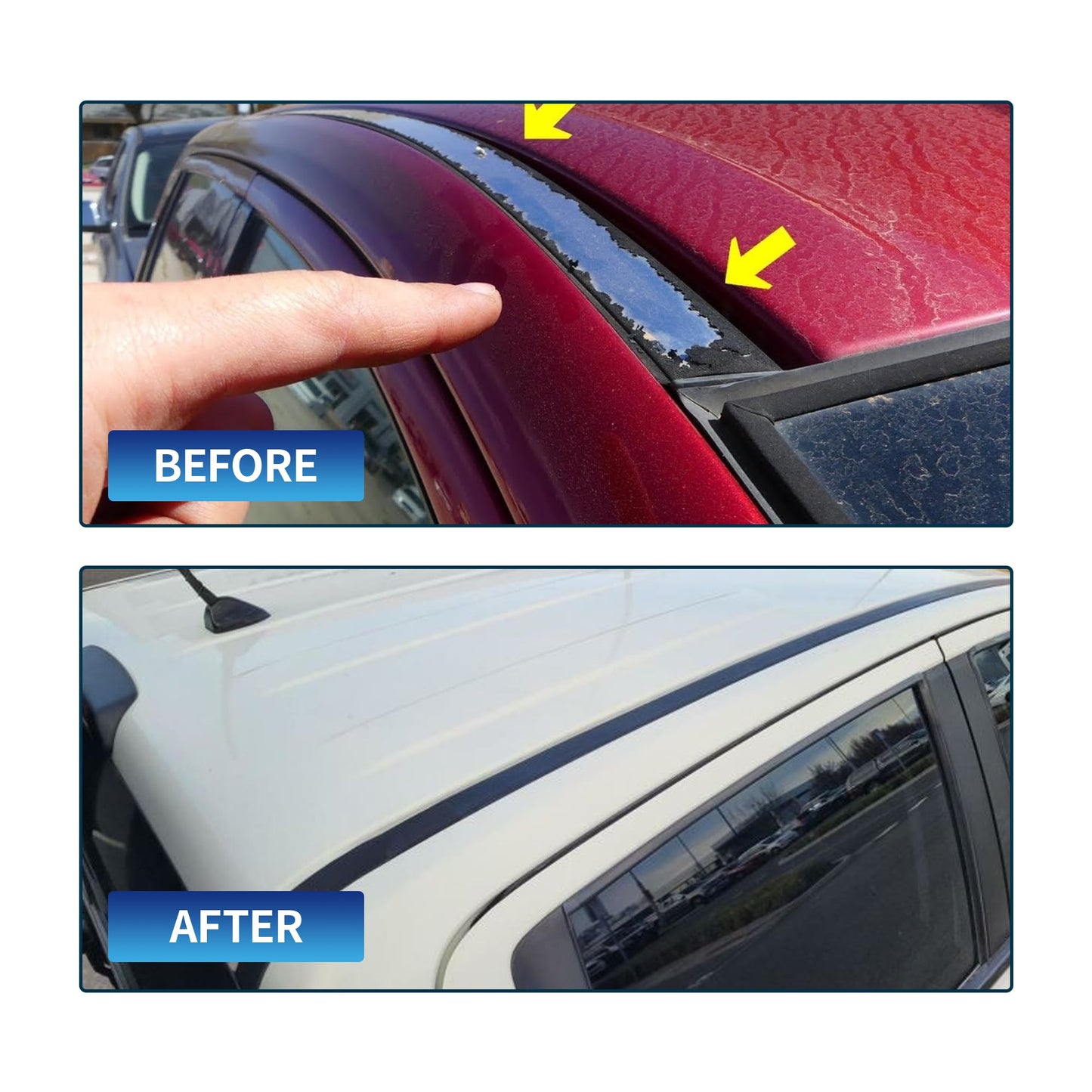 HiSport Roof Weatherstripping Seal 75552-0C060 Roof Drip Molding Weatherstrip 1 Pair - Compatible with 2007-2021 Toyota Tundra Crewmax 4 Doors - Rubber Roof Weather Strip Replace 75551-0C060