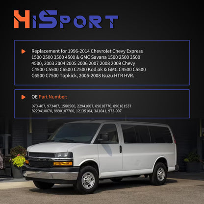 HiSport 973-407 Front HVAC Fan Blower Motor Resistor with Harness Compatible with Chevy GMC Express Savana 1500 C4500 C5500 C6500 C7500 Kodiak Topkick Replacement for 89018770 1580560 22941007