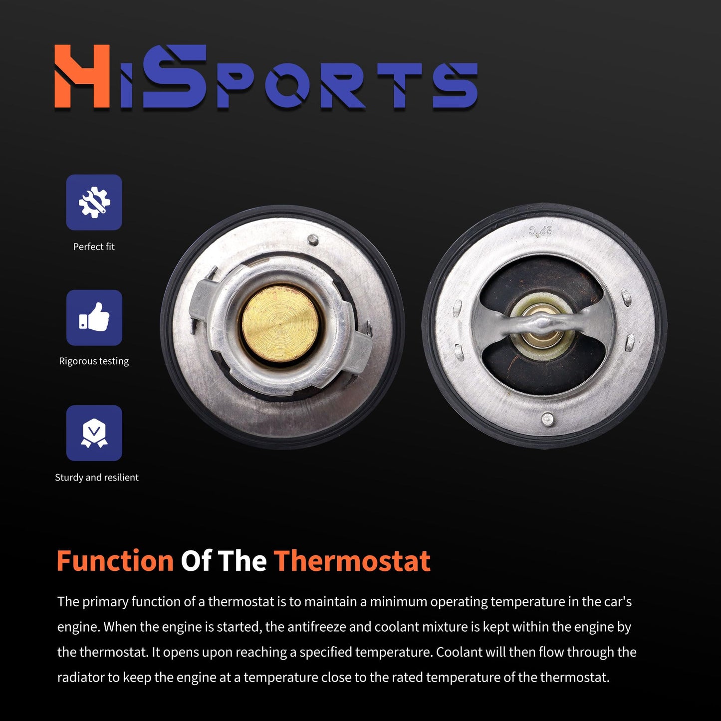 HiSport THF-003 Engine Coolant Thermostat with Gasket - Compatible with Saab 9-2X 2005-2006 | Subaru Forester Legacy Outback Tribeca Impreza B9 Tribeca Baja SVX