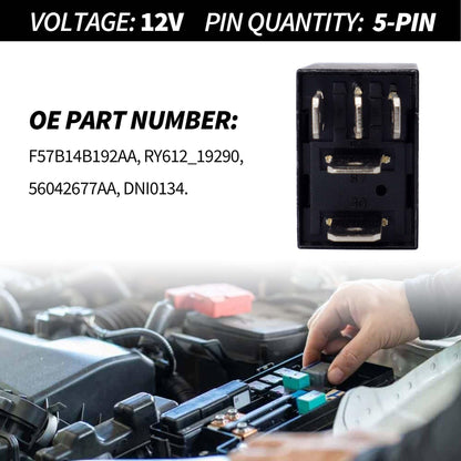 HiSport Relay F57B14B192AA RY612 19290 10A/20A 12VDC 5Pins Automotive A/C Clutch Relay Compatible with Ford, Toyota, Cadillac, 2PCS