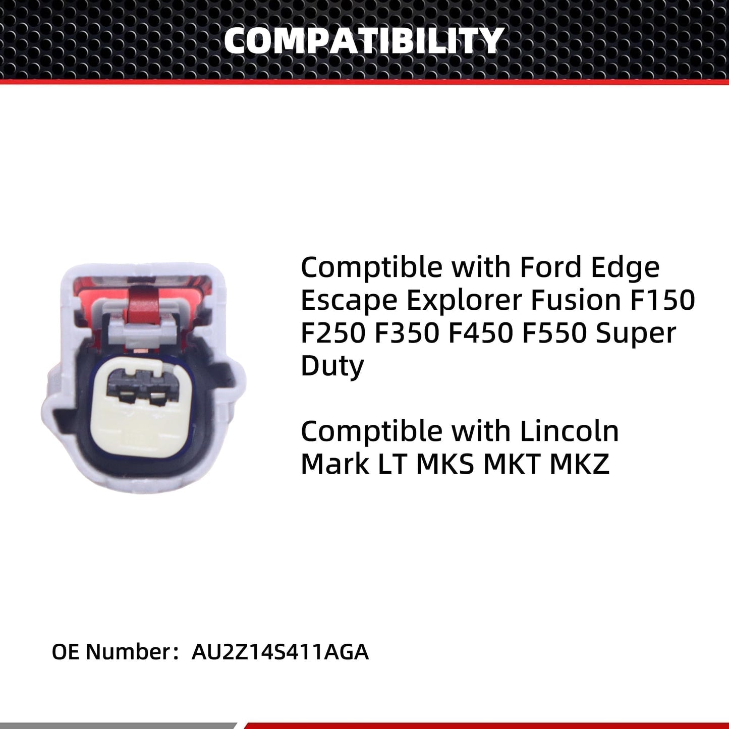 HiSport AU2Z14S411AGA Ambient Air Temperature Sensor Connector Compatible with Ford Bronco Sport Edge Escape F-150 250 350 450 550 650 750 Mustang Ranger, Lincoln MKC MKT MKZ Navigator