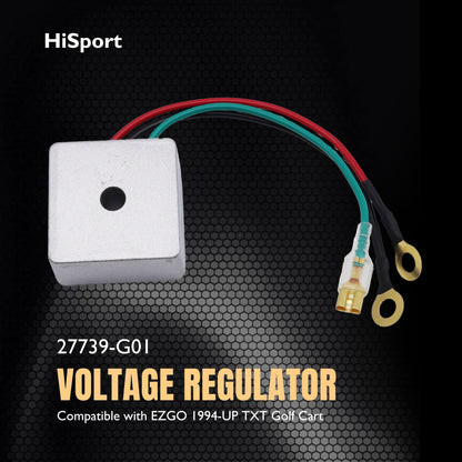 HiSport 435-203 Voltage Regulator Compatible with EZ Go Express L4, Express L6, Express S4, Express S6, RXV Electric 2014, RXV Gas, TXT Electric, TXT Gas, Terrain 250 1000 1500