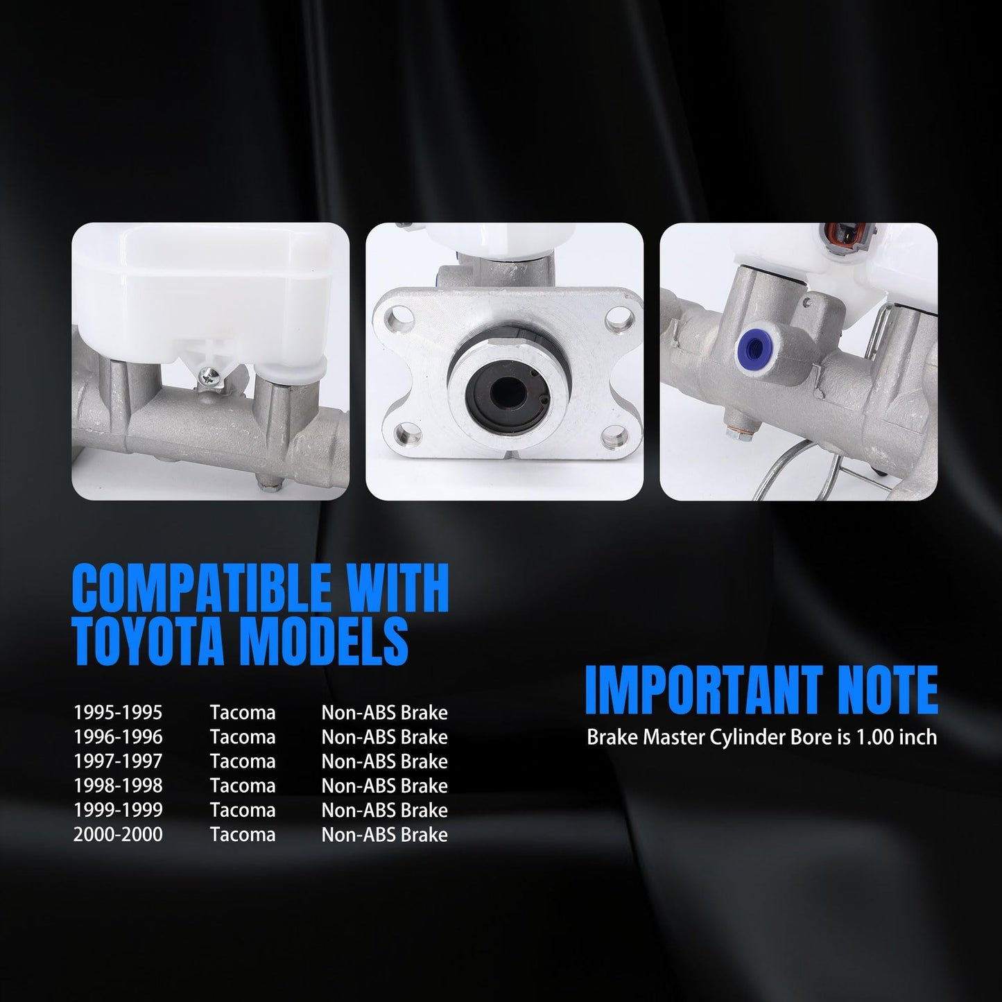 HiSport 4720104030 Brake Master Cylinder with Reservoir and Cap Compatible with Toyota Tacoma 1995 1996 1997 1998 1999 2000 Replace M390285