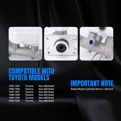HiSport 4720104030 Brake Master Cylinder with Reservoir and Cap Compatible with Toyota Tacoma 1995 1996 1997 1998 1999 2000 Replace M390285