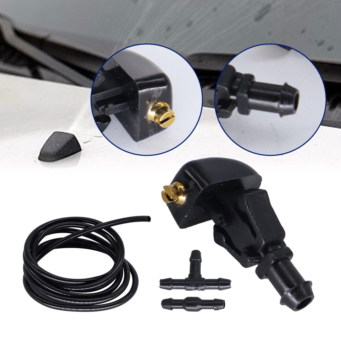 HiSport 3W7Z17603AA Windshield Washer Nozzles Kit - Compatible with Ford Flex E-150 E-250 E-350 Super Duty E-450 Super Duty F-150 Crown Victoria Taurus X Five Hundred Freestyle 2003-2014