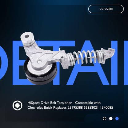 HiSport 25195388 Drive Belt Tensioner Assembly - Compatible with Chevrolet Cruze 2011-2015 Sonic 2012-2020 Trax 2013-2021 Buick Encore 2013-2021 Replaces 55352021 1340085