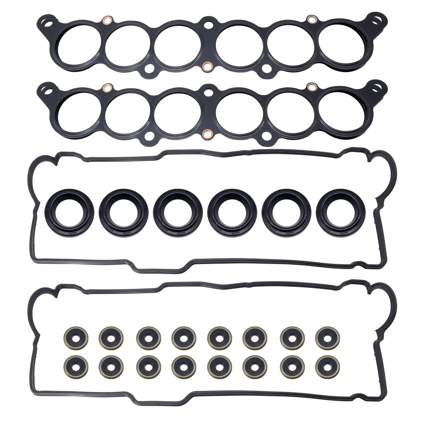 HiSport Engine Cylinder Valve Cover Gasket Set - Compatible with Toyota 1995-2004 Tacoma 3.4L 2000-2004 Tundra 3.4L 1996-2002 4Runner 3.4L 1995-1998 T100 3.4L - Replace VS50422R
