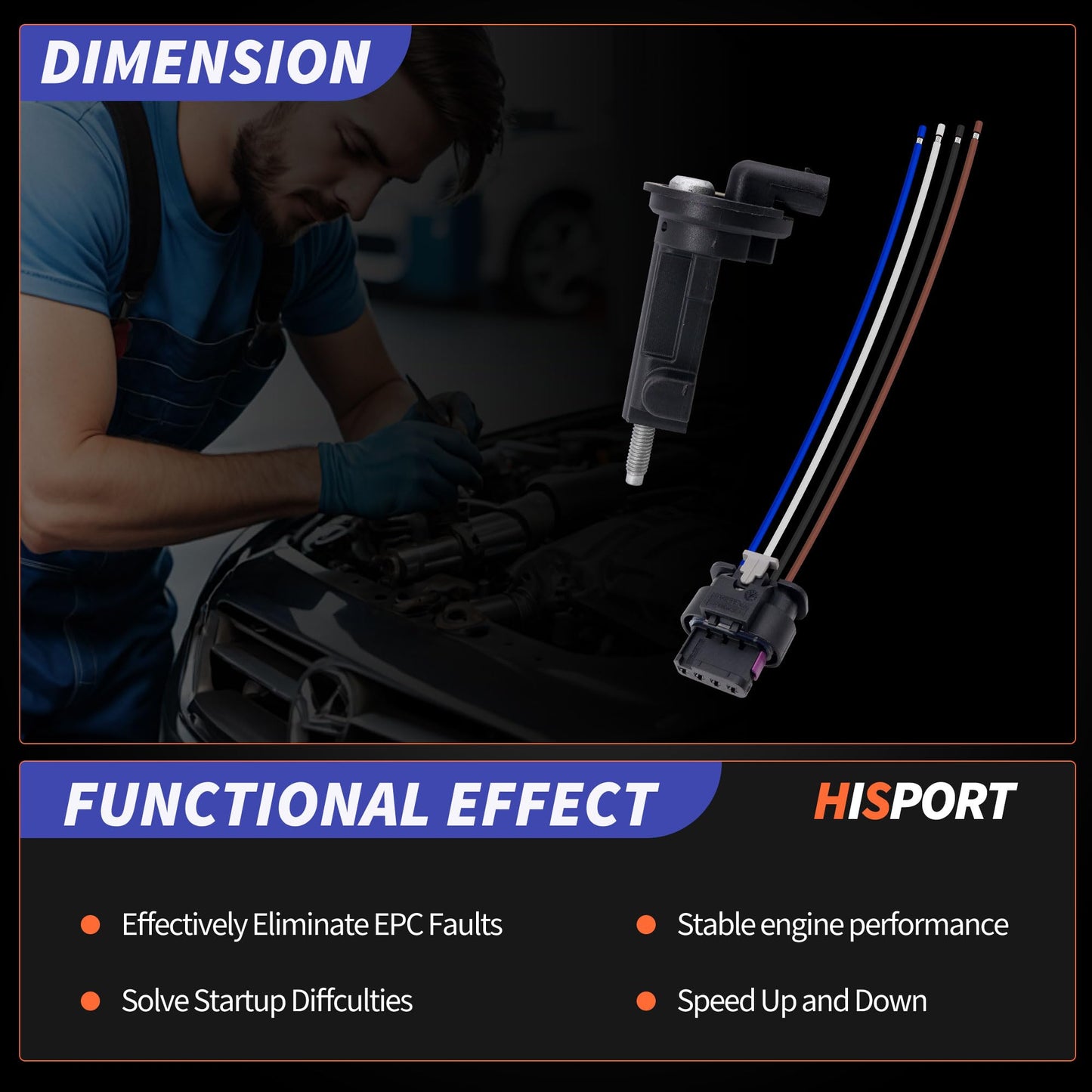 HiSport Camshaft Position Sensor Kit - Compatible with Chrysler Dodge Jeep Ram Replaces 05149141AF PC950 5149141AF