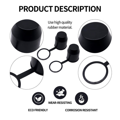 HiSport 2-Pack Universal Trailer Hitch Ball Cover with Hook - 2" Towing Ball Protector Cap for RV, Truck, Boat, and Caravan - Weather-Resistant Drawbar Cover with Tether
