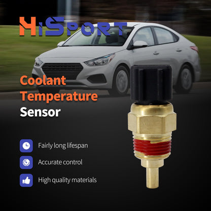 HiSport Engine Coolant Temperature Sensor - Compatible with Genesis Hyundai Accent Elantra Sonata Tiburon Kia Forte Rio Rondo Soul Replaces 39220-38030
