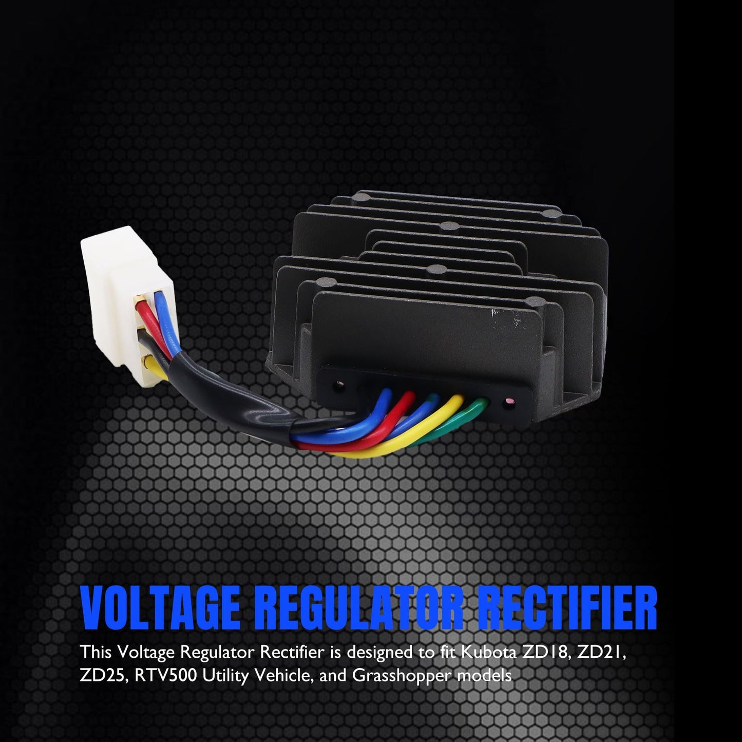 HiSport 15351-64600 Voltage Regulator Rectifier Compatible with Kubota: B1550D, B1550E, B1550HSTD, B1550HSTE;John Deere: 650, 750;Yanmar: 1510, 1601, 1610, 1702, 1720, 1802, 1810, 1820, YM2310, YM2402