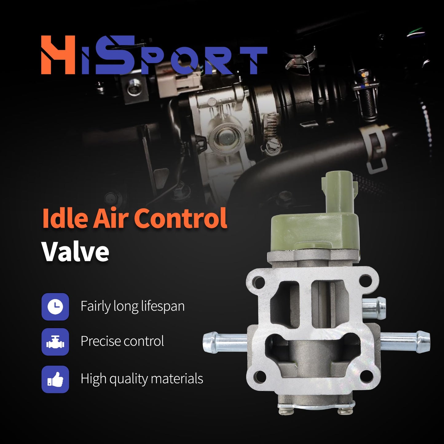 HiSport Idle Air Control Valve with Gasket 22270-62050 Compatible with Toyota Tundra 2000-2003,T100 1997-1998,Tacoma 1997-2004, 4Runner 1996-2000 3.4L V6 Only Fit Manual Transmission