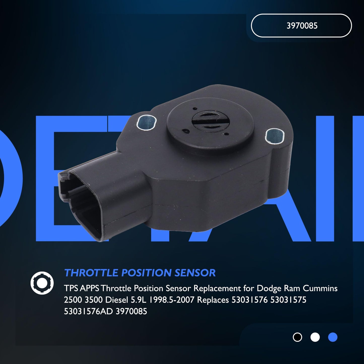 HiSport Throttle Position Sensor 53031576 53031576AD 3970085 Compatible with Dodge Ram 2500 3500 1998.5-2004 5.9L Cummins Diesel