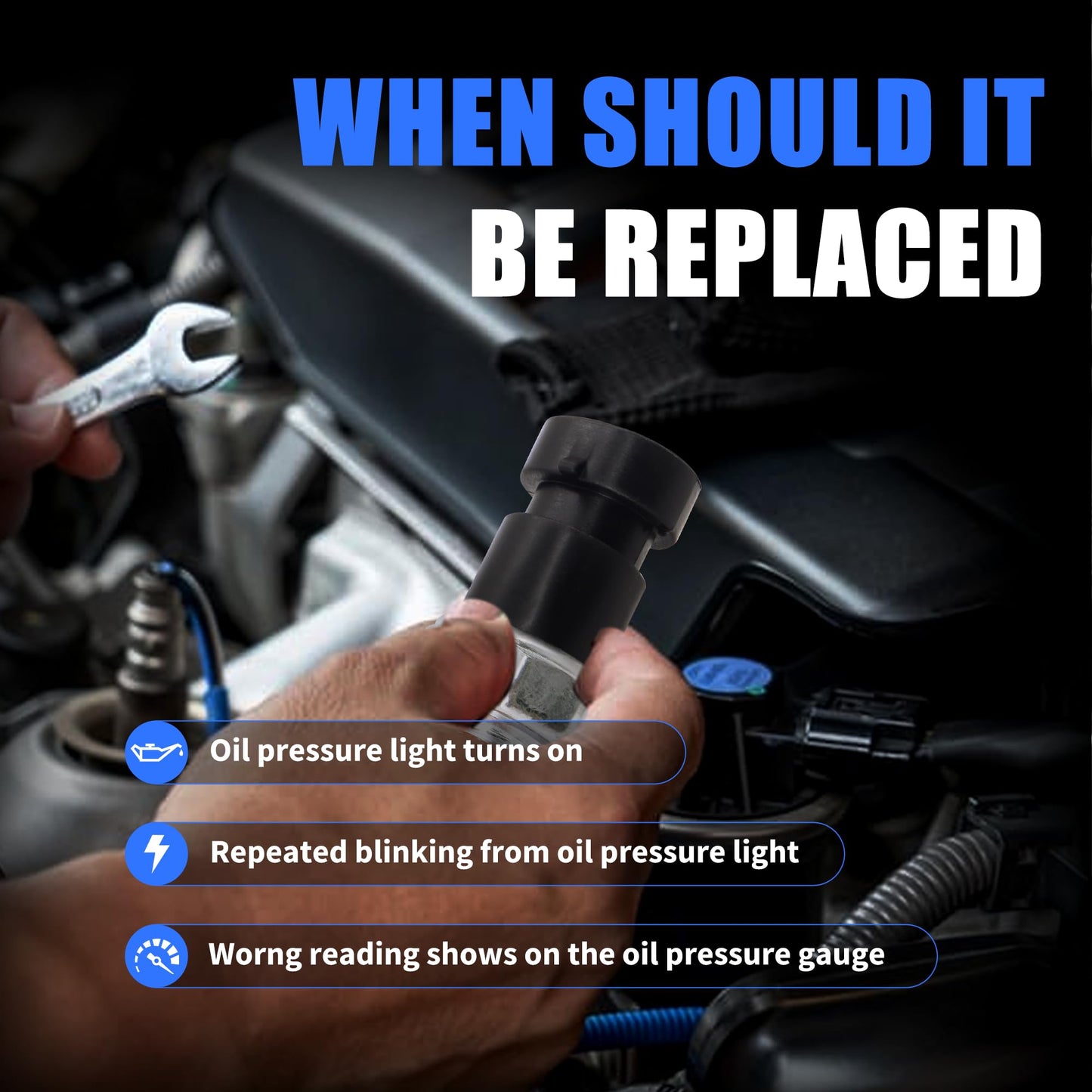 HiSport 1 Pin Oil Pressure Sensor Switch Compatible with Buick Chevy Pontiac Oldsmobile Saturn,Replacment for Jeep Buick DJ5 79-09,OPS802 24575739 25036853 25036934 25036853