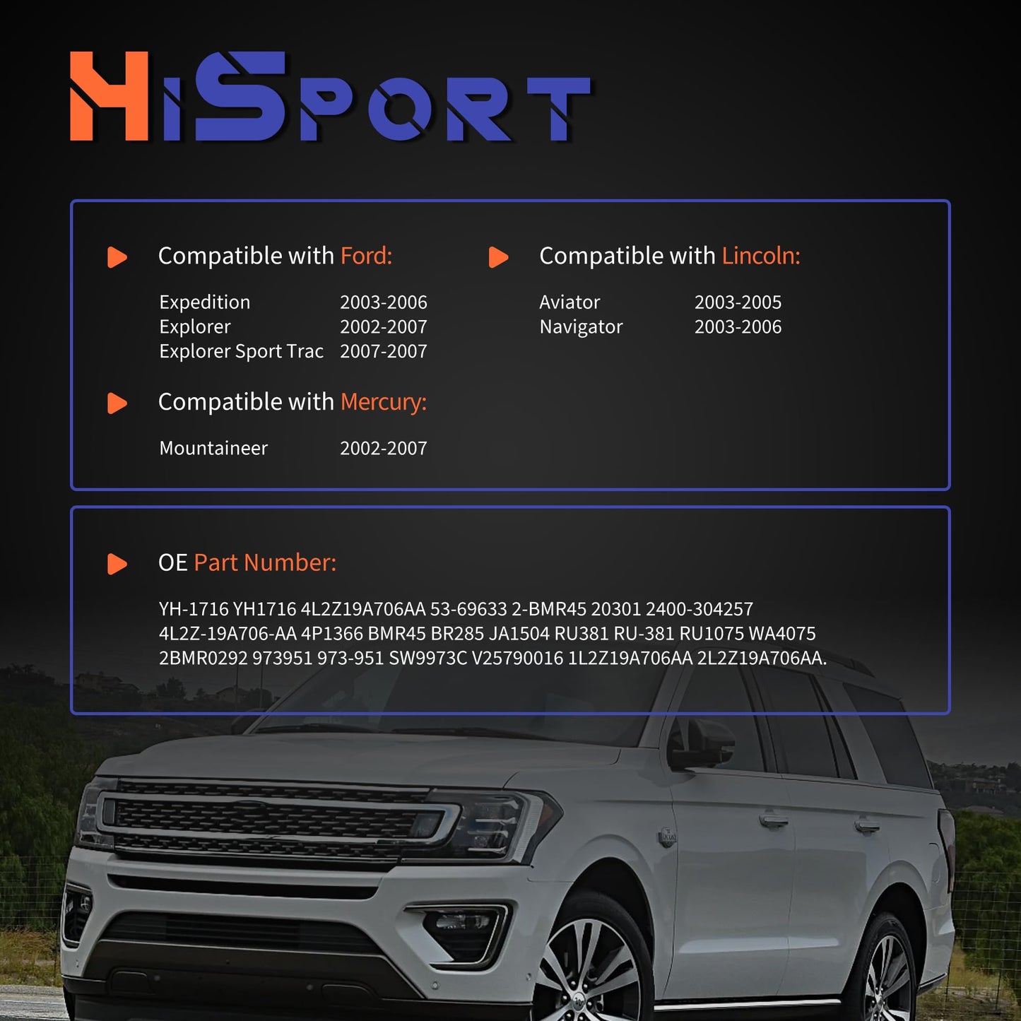 HiSport HVAC Fan Blower Motor Resistor Compatible with Ford Expedition Explorer Sport Trac & Lincoln Aviator Navigator & Mercury Mountaineer YH-1716 4L2Z19A706AA