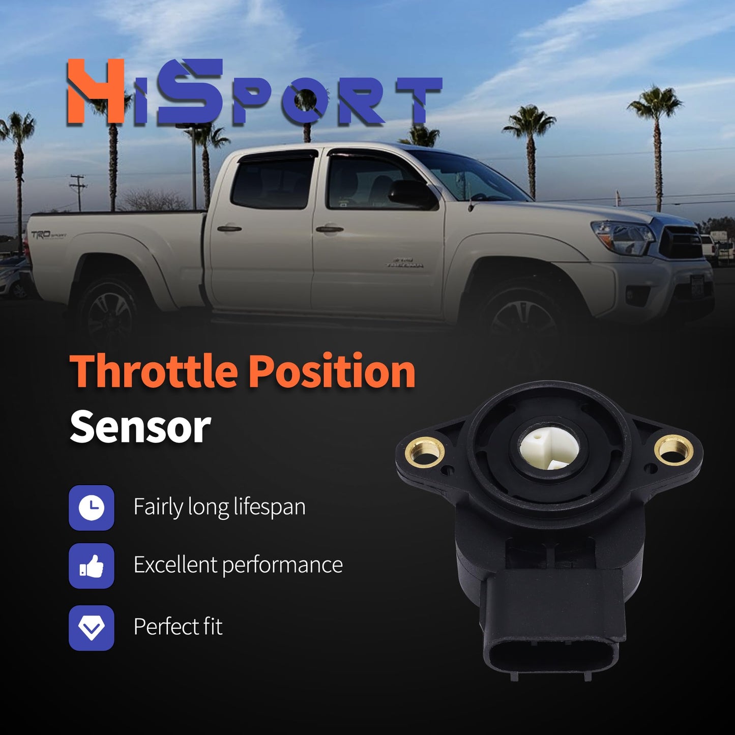 HiSport Throttle Position Sensor Compatible with Toyota Corolla Tacoma Tundra 4Runner Vibe 1996-2006 Replaces 977-035 89452-35020 89452-30140 89452-22080