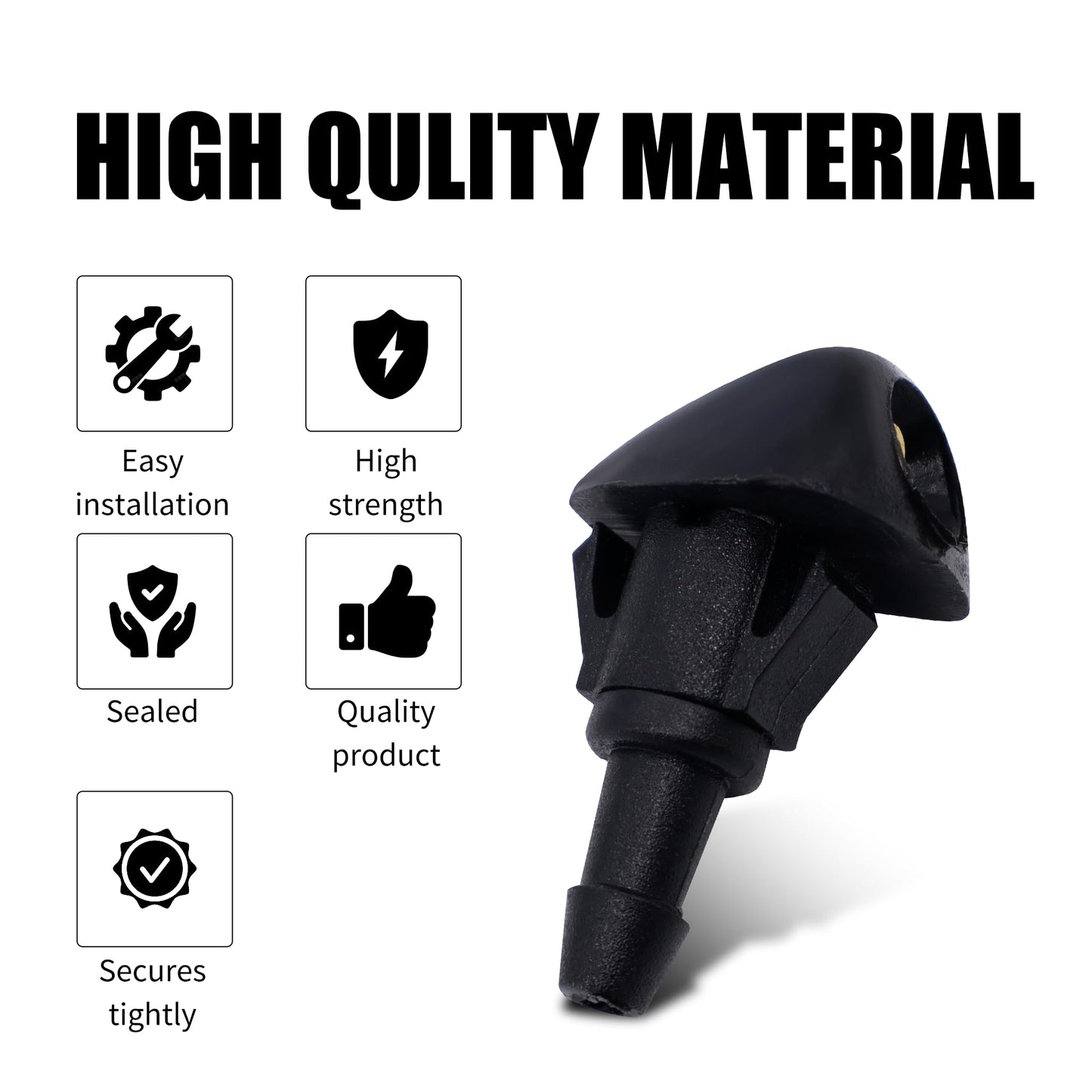 HiSport 76810-S10-A02 Windshield Sprinkler Wiper Nozzle - Compatible with Honda CR-V 1999 2000 2001 2002 2003 2004 Compatible with Acura RL 1999 2000 2001 2002 2003 2004 - (Two Side)