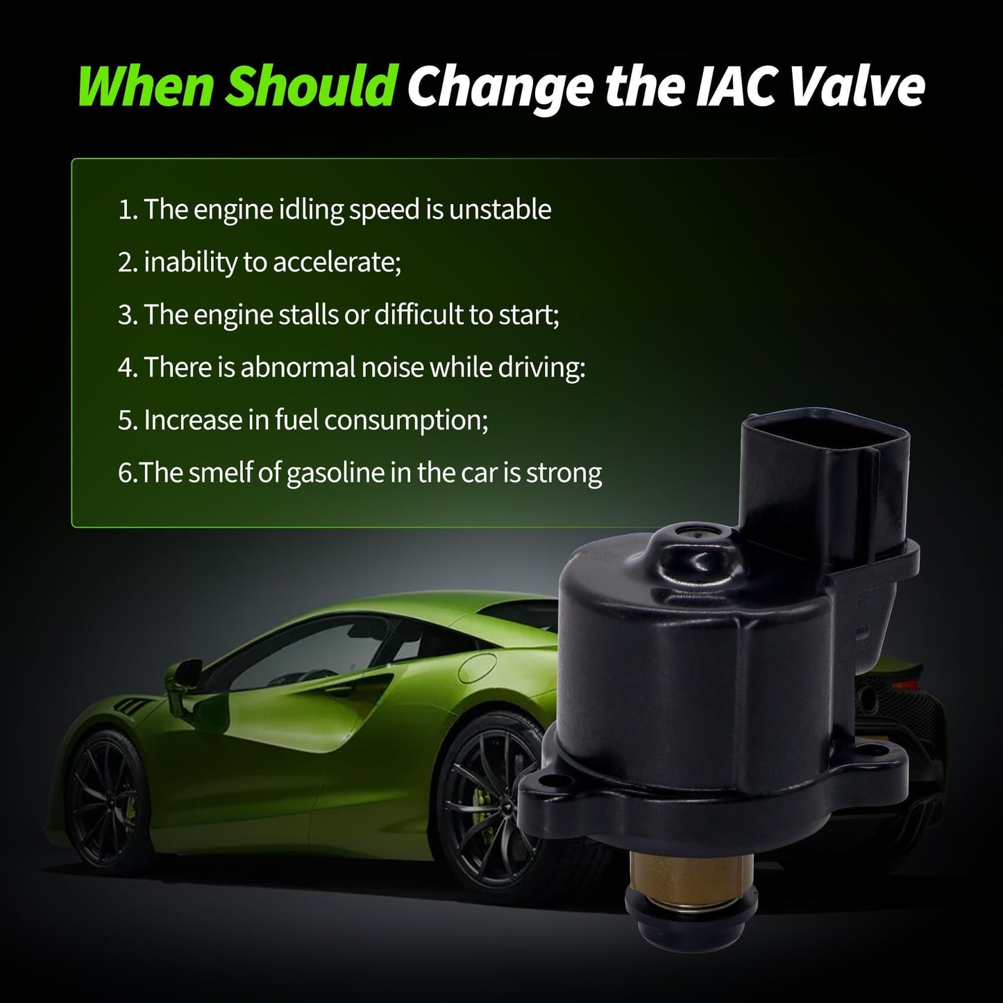 HiSport Fuel Injection Idle Air Control Valve - Compatible with Chrysler Sebring, Dodge Stratus, Mitsubishi Eclipse, Galant, Montero, Montero Sport Replaces MD628174