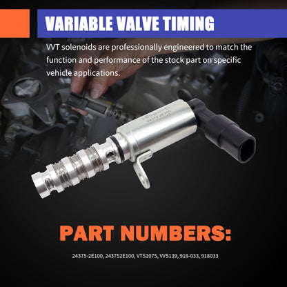 HiSport Engine Variable Valve Timing (VVT) Solenoid 24375-2E100 Compatible with Hyundai Elantra Gt Kona Sonata Tucson Veloster, Replacement for Kia Forte5 Optima Seltos Soul