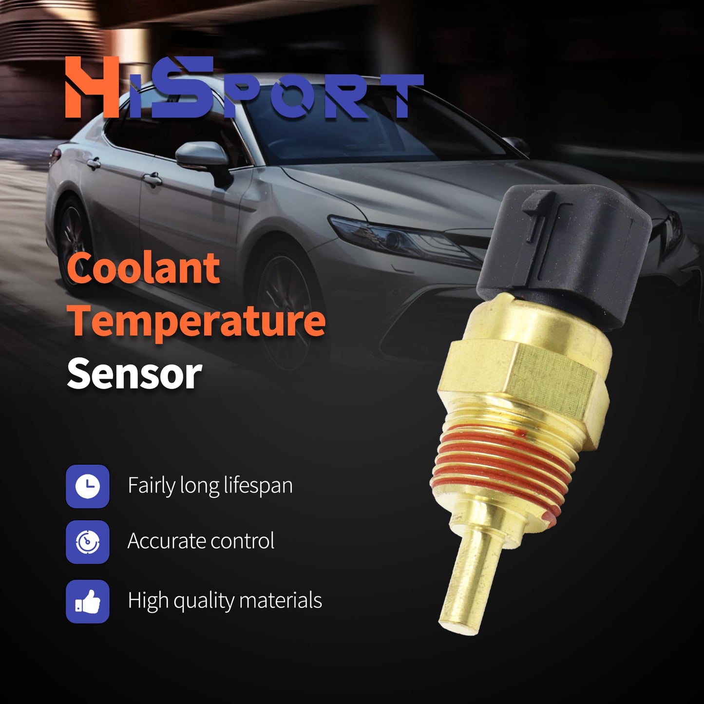 HiSport Engine Coolant Temperature Sensor - Compatible with Dodge Grand Caravan Dakota Ram 1500 2500 3500 Jeep 1996 Plymouth Grand Voyager Replaces 33-26325-AA