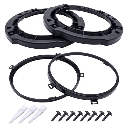 HiSport 7 Inch Round Headlight Mounting Retaining Bracket Ring Set - Compatible with 2007-2017 Jeep Wrangler JK - Easy No-Drill Installation, ABS Plastic, Includes All Hardware