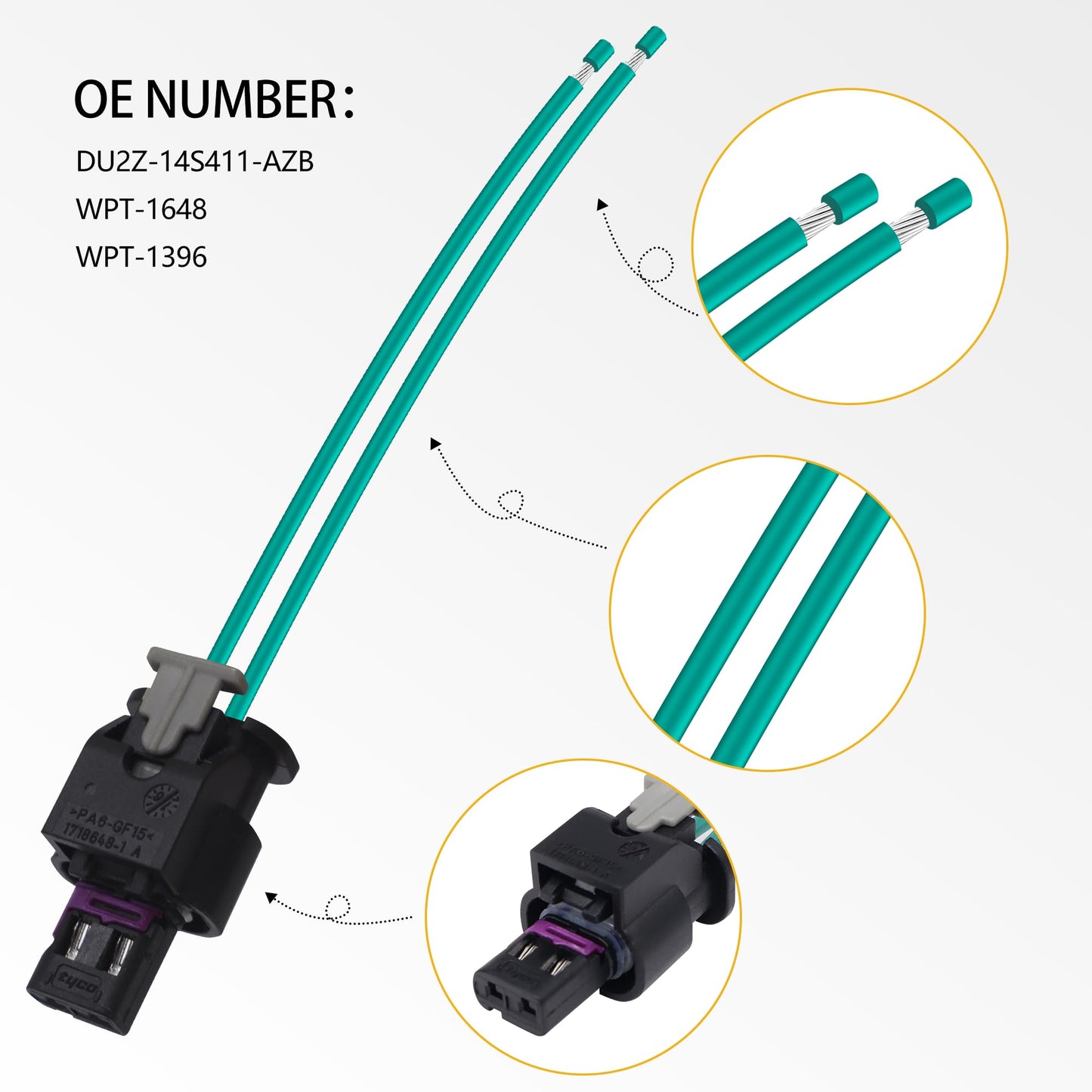 HiSport WPT-1648 Battery Current Sensor Connector Compatible with Ford Focus 2012-2018 Fiesta 2014-2019 Escape 2017-2019