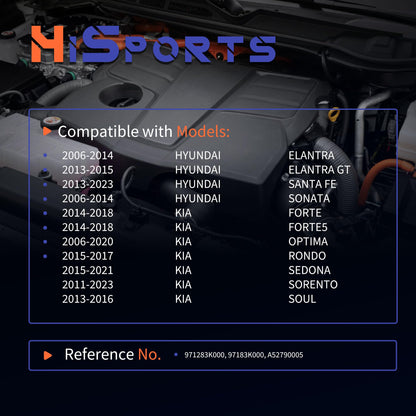 HiSport 971283K000 HVAC Blower Motor Resistor Compatible with Hyundai Elantra 2006-2013,Santa Fe 2012-2018,Sonata 2004-2014;Kia Forte 2014-2016,Forte5 2014-2016,Magentis,Optima,Rondo,Sedona,Sorento