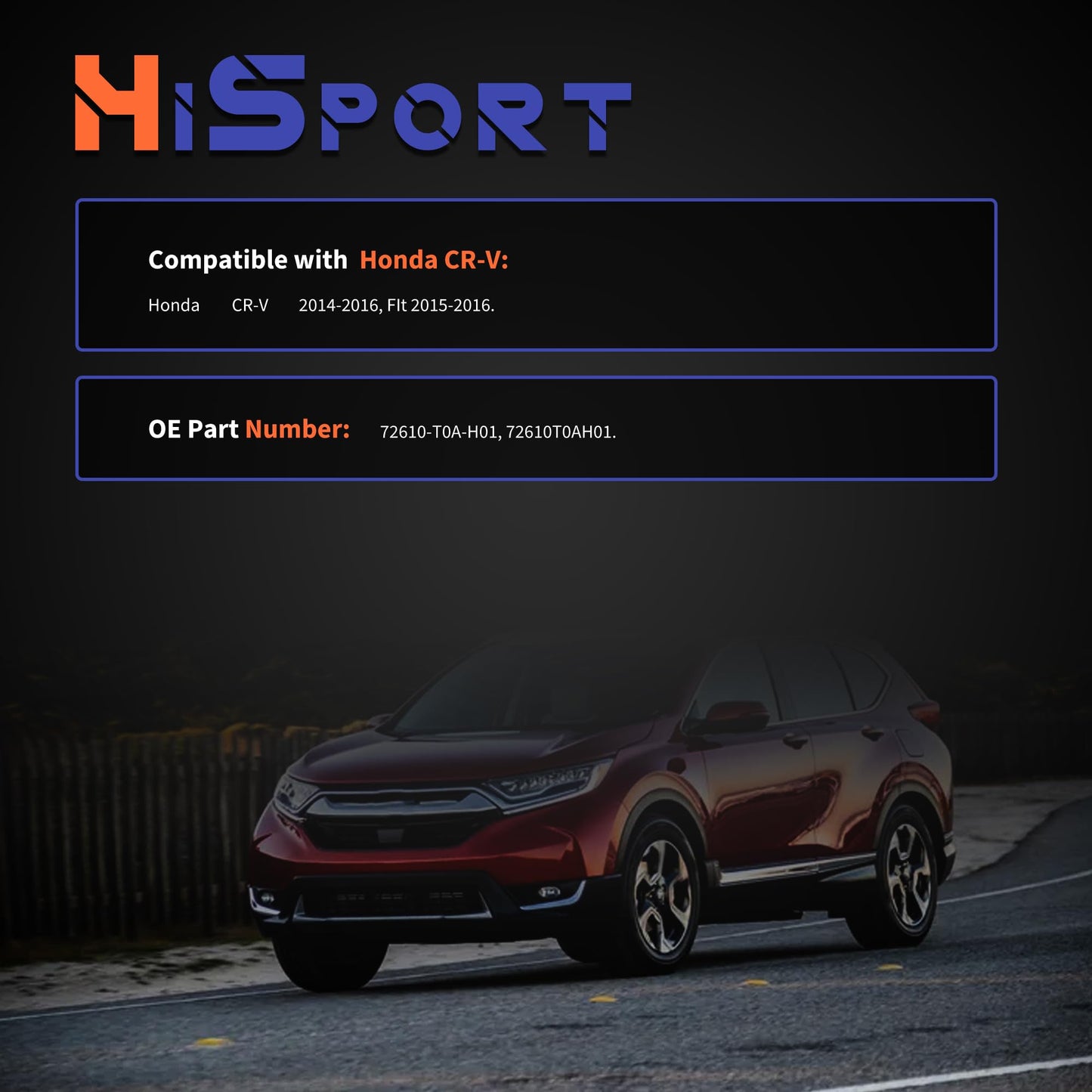 HiSport 72610-T0A-H01 Door Lock Actuator Rear Passenger Side Compatible with Honda CR-V 2014-2016, FIt 2015-2016, 72221