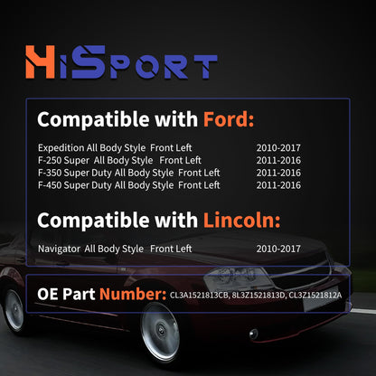 HiSport Front Left Driver Side Door Lock Latch Actuator CL3A1521813CB Compatible with Ford Lincoln F-250 F-350 F-450 Expedition Super Duty Navigator 2010-2017