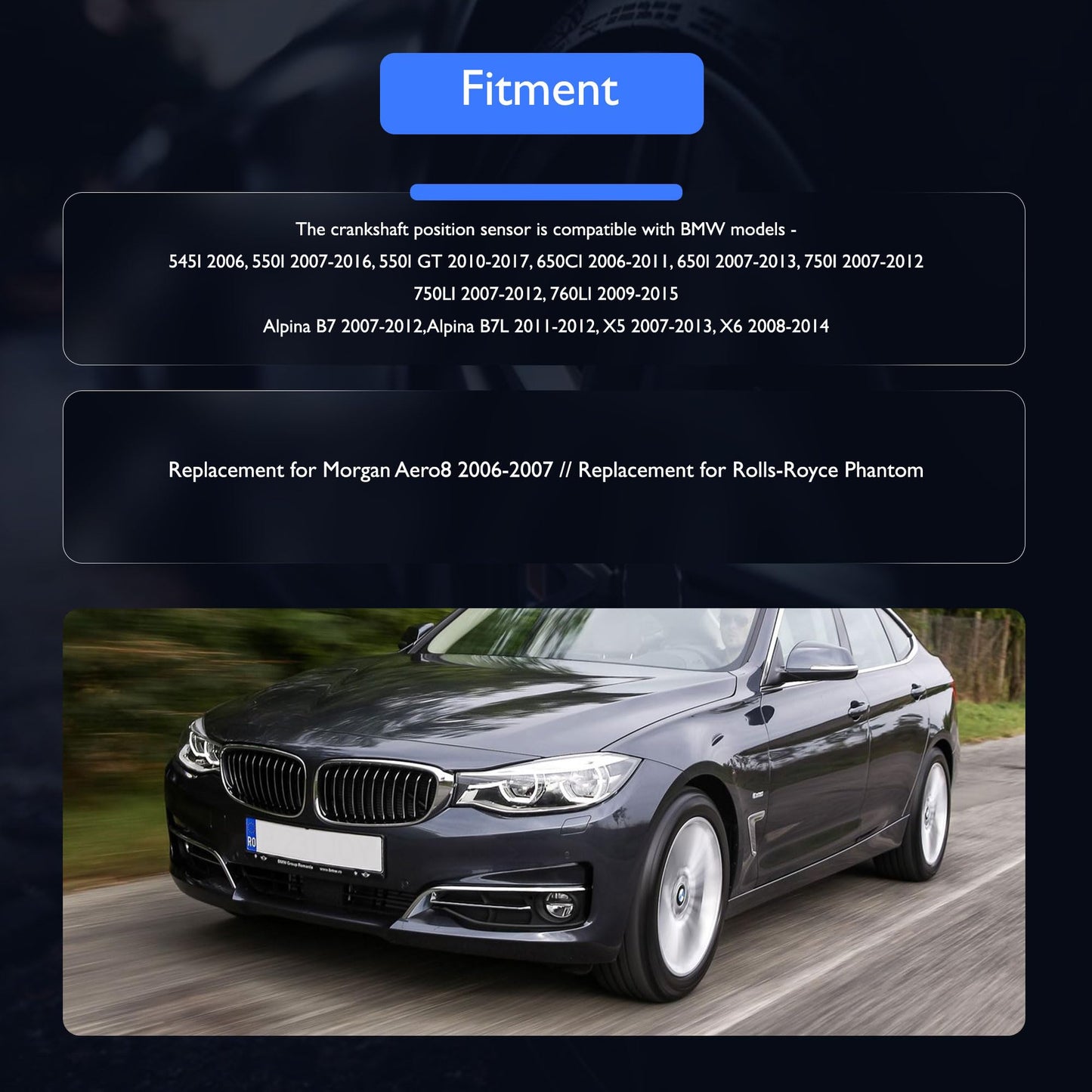 HiSport Crankshaft Position Sensor - Compatible with BMW Morgan Rolls-Royce Replaces 13627548995