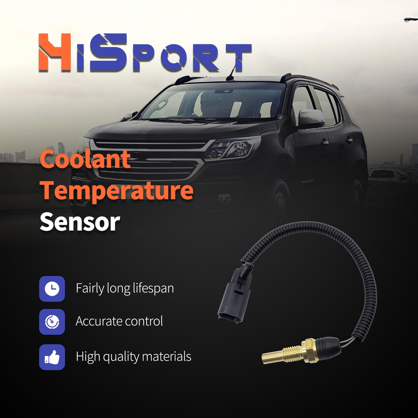 HiSport Coolant Temperature Sensor 213-963 Compatible with Buick Rainier 2004-2005 & Chevrolet Trailblazer 02-05 & GMC Envoy 2002-2005 & Isuzu Ascender 2003-2005 & Oldsmobile Bravada 2002-2004