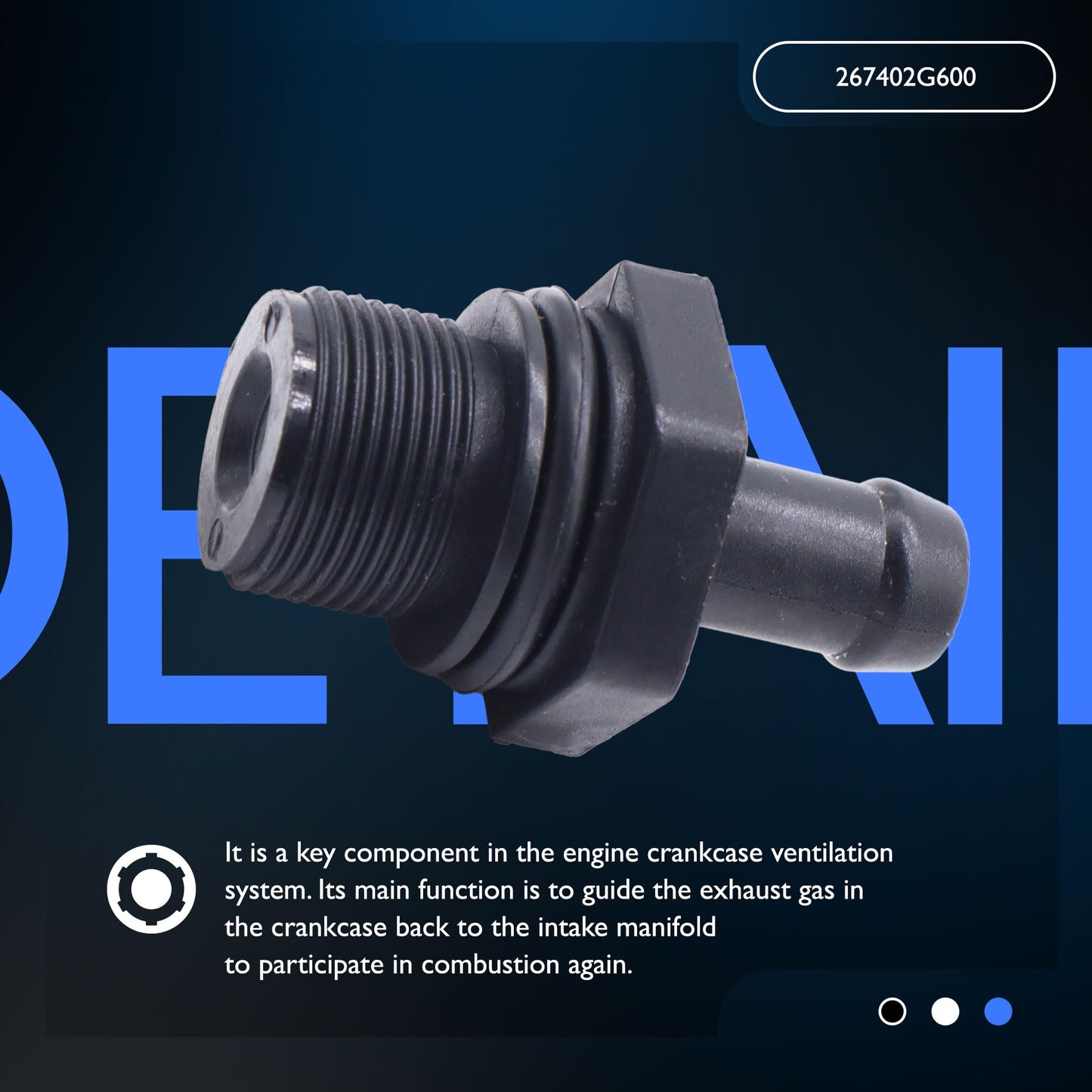 HiSport PCV Valve - Compatible with Hyundai 2013-2018 Santa Fe Sport 2010-2012 Santa Fe 2009-2010 Sonata Compatible with Kia 2011-2015 Optima 2011-2015 Sorento - Replace 267402G600