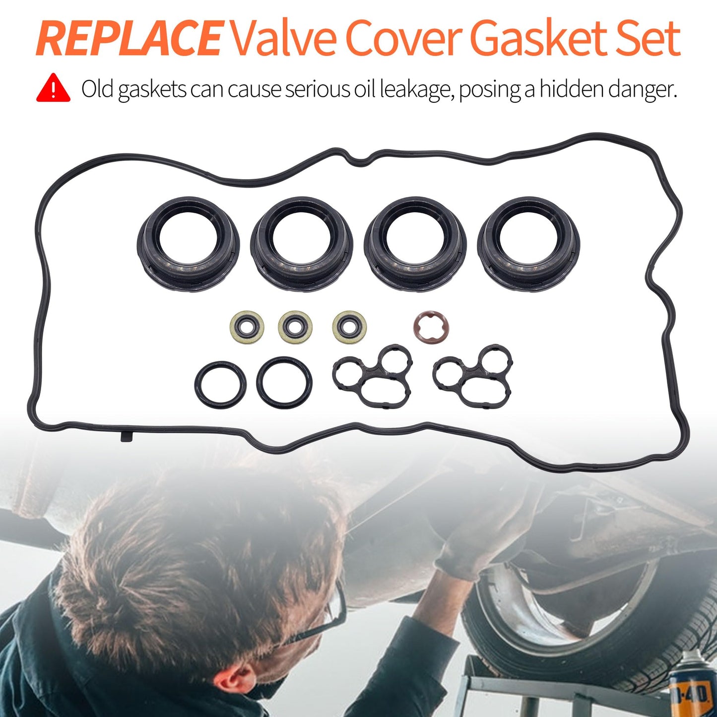 HiSport Valve Cover Gasket - Compatible with Lexus NX300h ES300h Compatible with Scion tC Compatible with Toyota Avalon RAV4 Camry Highlander Venza Sienna 2.5L 2.7L 2009-2020 - Replace VS50825R