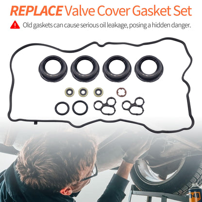 HiSport Valve Cover Gasket - Compatible with Lexus NX300h ES300h Compatible with Scion tC Compatible with Toyota Avalon RAV4 Camry Highlander Venza Sienna 2.5L 2.7L 2009-2020 - Replace VS50825R